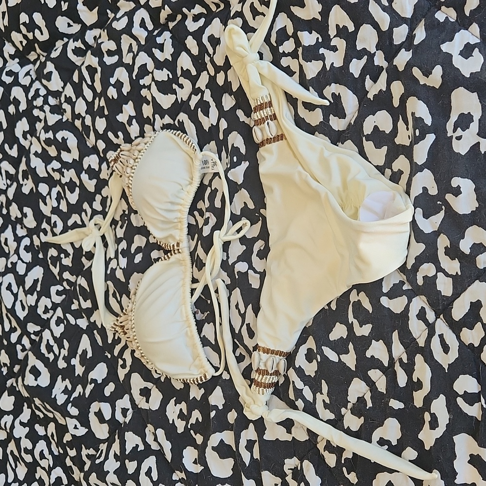 Handmade shell embellished bikini ML